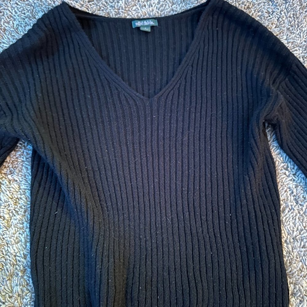 Black knit cropped sweater